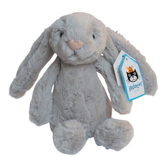 JellyCat London 7" Bashful Silver Bunny With Tag - Picture 1 of 7